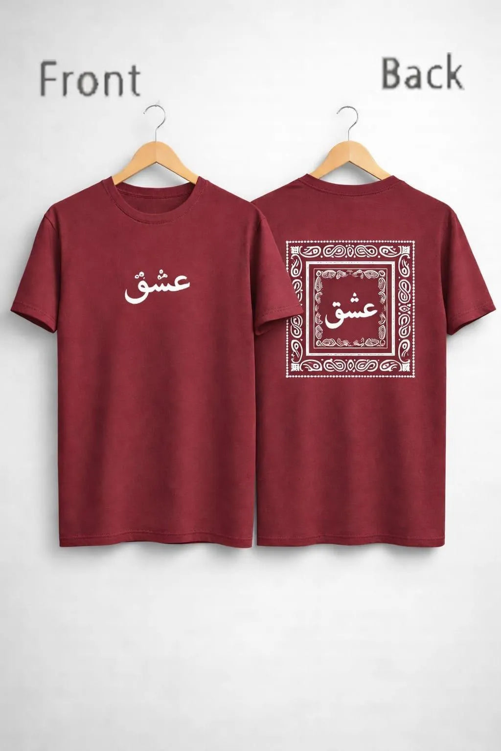 Men Ishq Calligraphy T-Shirt Front Back Design Pehnawa