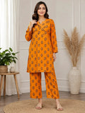 2 Pcs Women's Stitched Printed Shirt And Trouser