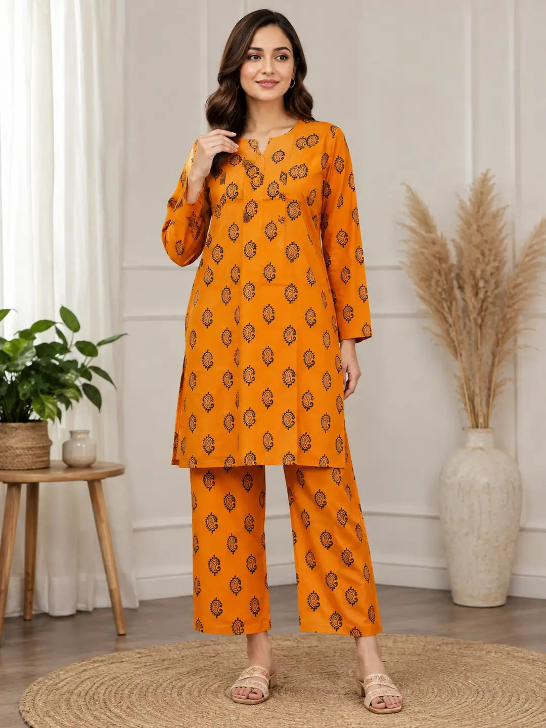 2 Pcs Women's Stitched Printed Shirt And Trouser