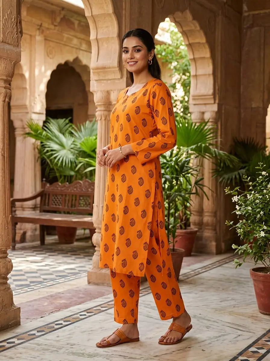2 Pcs Women's Stitched Printed Shirt And Trouser