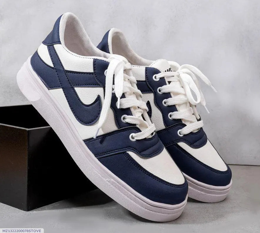Men's Blue Rexine Sneakers Formal Casual Lightweight Breathable Pehnawa