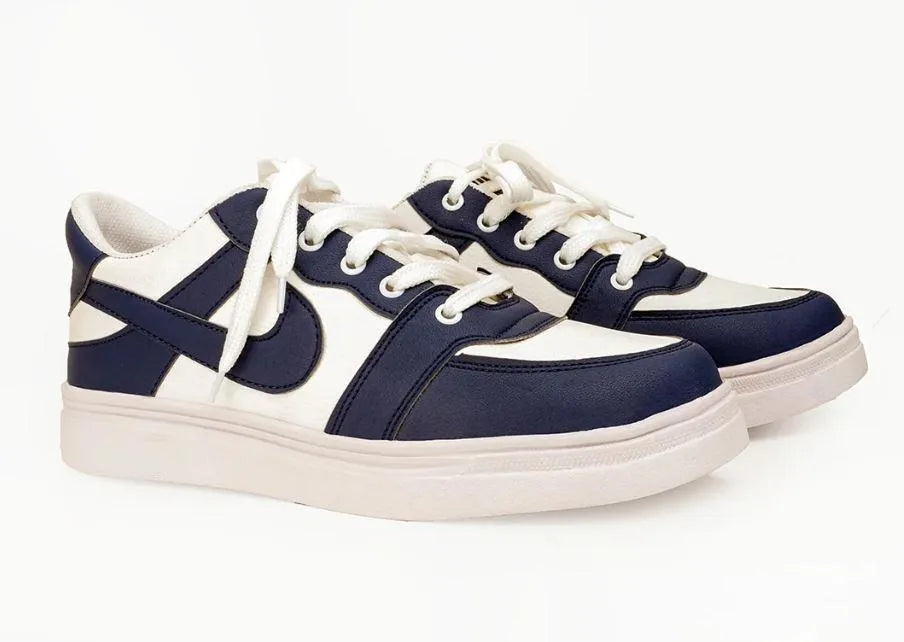 Men's Blue Rexine Sneakers Formal Casual Lightweight Breathable Pehnawa
