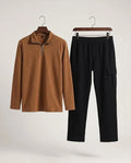 2 Pcs Men's Dri Fit Plain Zipper Track Suit Pehnawa