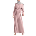 Women Solid Color Elegant Belt Dress Khaki High Quality