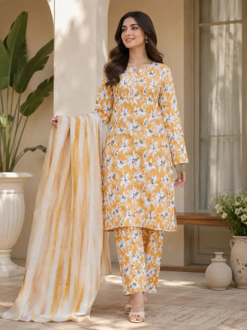 3 Pcs Women's Stitched Printed Suit My Store 3